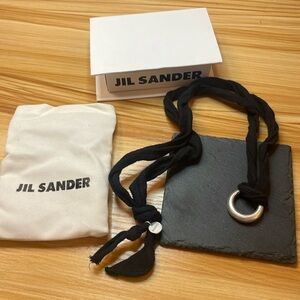 JIL SANDER Cotton and silver necklace minimalist in box